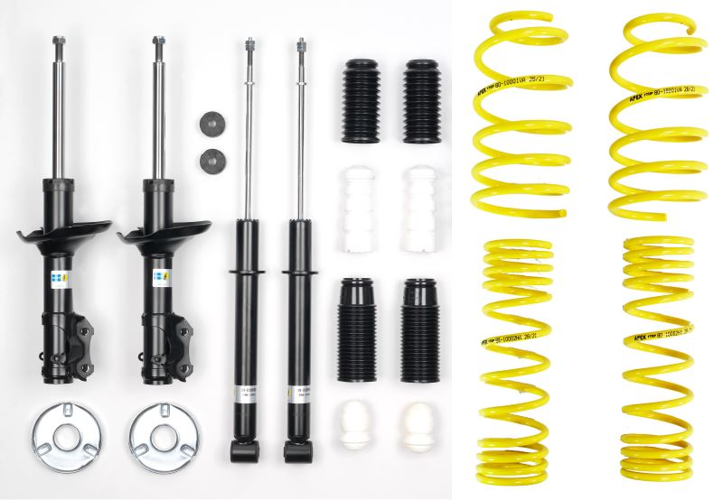 Apex Lowering Springs, Bilstein Gas Shocks Dampers, Bumpstop Kit